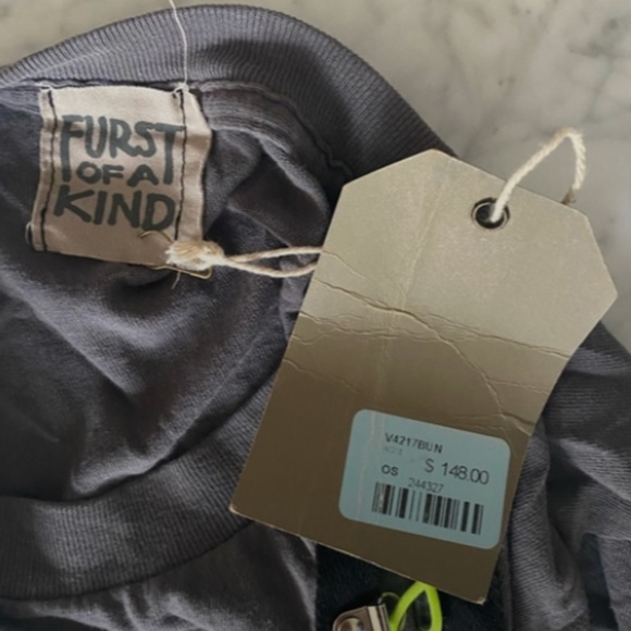 vintage tank top from LF brand : Furst of a Kind. Neon green ties. size Small - Picture 2 of 3